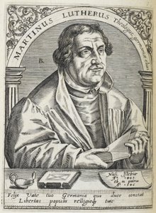 مارتن لوثر. (1483-1546). مصلح ديني ألماني، ومؤسس حركة الإصلاح. لَوحَة. بواسطة ثيودور دي بري