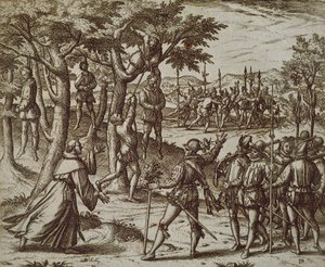 حكم بشنق بعض رجال كريستوفر كولومبوس في العالم الجديد بقلم ثيودور دي بري بواسطة ثيودور دي بري