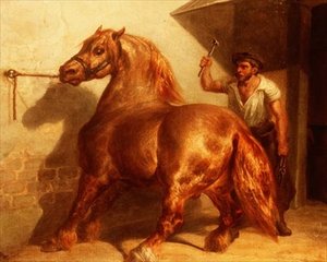 عربة حصان عند الحداد