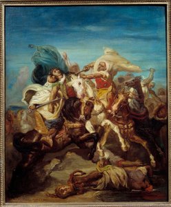 معركة الفرسان العرب لوحة لثيودور شاسيرو (1819-1856) 1856 شمس. 0،65x0،54 م بواسطة تيودور شاسريو
