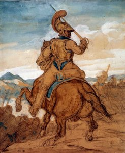 Carabinier أو cuirassier على ظهور الخيل ألوان مائية ، غواش ، غسل بواسطة ثيودور جيريكولت (1791-1824) شمس القرن التاسع عشر. 0،25x0،22 م باريس ، متحف اللوفر بواسطة ثيودور جيريكولت