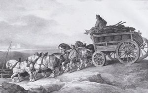 عربة الفحم [كذا] مرسومة بالخيول ، 1822. بواسطة ثيودور جيريكولت