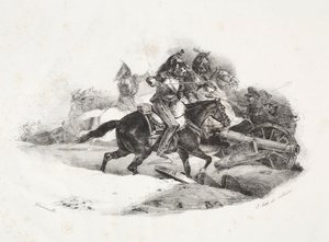 Cuirassiers يشحن بطارية مدفعية. بواسطة ثيودور جيريكولت