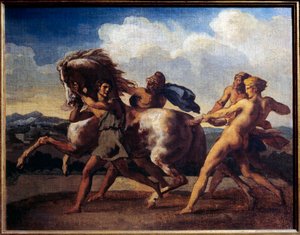 توقف الحصان عن طريق العبيد. لوحة لثيودور جيريكولت (1791-1824) بواسطة ثيودور جيريكولت