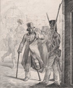 الحارس السويسري في متحف اللوفر 1819. بواسطة ثيودور جيريكولت