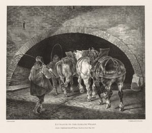 موضوعات مختلفة مستمدة من الحياة وعلى الحجر: مدخل أدلفي وارف ، 1821. بواسطة ثيودور جيريكولت