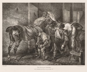 موضوعات مختلفة مستمدة من الحياة وعلى الحجر: The English Farrier ، 1821. بواسطة ثيودور جيريكولت