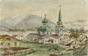 منظر خلفي للكنيسة اليونانية، سيتكا، 1888