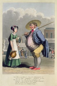 إعلان عن شمبانيا تشارلز رايت ، نقشها جورج هانت ، c.1827 (النقش الملون)