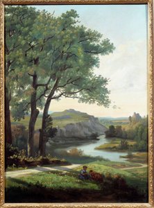 منظر طبيعي مع رسم شجرة وبحيرة بواسطة ثيودور رافانات (1812-1882) 1860 غرونوبل ، متحف الفنون الجميلة بواسطة ثيودور رافانات