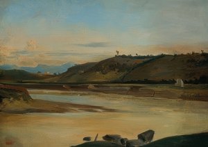 المناظر الطبيعية مع النهر. حوالي 1834-35 بواسطة بيير إتيان ثيودور روسو