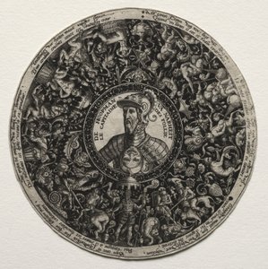 تصميم لطبق مع ميداليات ، ج. 1558. بواسطة تيودور دي بري