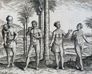 إثيوبيا الأصلية ، من العمل الهند الشرقية نقش بواسطة تيودور دي بري (1528-1598) ، أفريقيا بواسطة تيودور دي بري