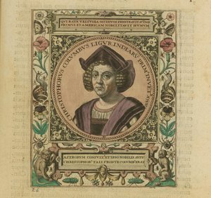 صورة كريستوفر كولومبوس ، 1595. بواسطة تيودور دي بري