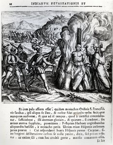 حرق هاتوي من قبل الإسبان في يارا ، كوبا ، في 2 فبراير 1512 ، 1664 بواسطة تيودور دي بري