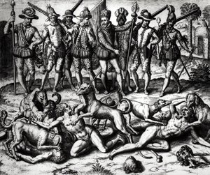 تهاجم كلاب فاسكو نونيز دي بالبوا (1475-1571) الهنود