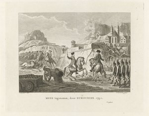 القبض على مونس 1792 مونس أخذها دومورييه 1792 (العنوان على الجسم)