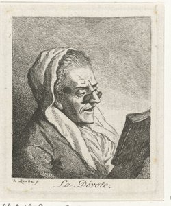 قراءة امرأة عجوز مع pince-nez La Dévote (العنوان على الكائن)
