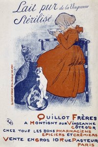 ملصق إعلاني عن حليب Vingeonne النقي - بقلم Steinlen بواسطة ثيوفيل الكسندر شتاينلين