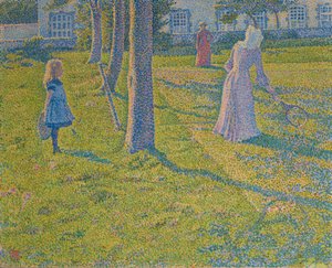 لعبة التنس 1889. بواسطة Théo van Rysselberghe