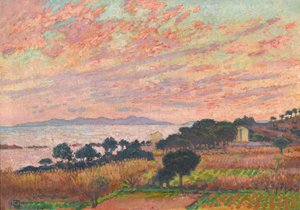 الخليج عند غروب الشمس سانت كلير ، 1916. بواسطة Théo van Rysselberghe
