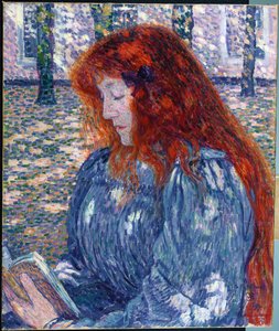 قراءة المرأة ، 1899 بواسطة Théo van Rysselberghe