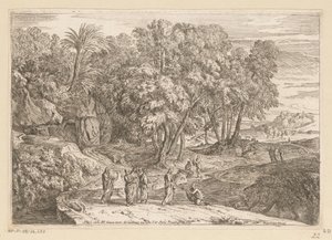 منظر أركادي مع المسيح والمرأة الكنعانية Suite de Paysages (عنوان السلسلة) بواسطة جان فرانسوا ميليت (الثاني)