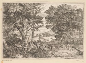 منظر أركادي مع كيفالوس وبروكريس Suite de Paysages (عنوان السلسلة) بواسطة جان فرانسوا ميليت (الثاني)