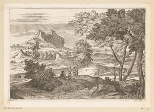 منظر أركادي مع شخصيات وأرانب Suite de Paysages (عنوان السلسلة) بواسطة جان فرانسوا ميليت (الثاني)