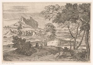 منظر أركادي مع شخصيات وأرانب Suite de Paysages (عنوان السلسلة) بواسطة جان فرانسوا ميليت (الثاني)