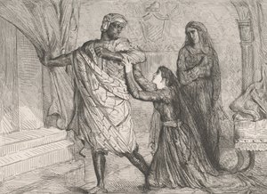 بعيدًا!: لوحة 7 من قانون عطيل 3 ، مشهد 4 ، محفور 1844 ، أعيد طبعه عام 1900. بواسطة تيودور شاسريو