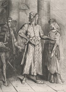 صادق Iago ، يجب أن أترك ديسديمونا لك: اللوحة 4 من أوثيل ... ، محفورة عام 1844 ، أعيد طبعها عام 1900. بواسطة تيودور شاسريو