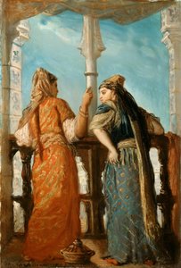 النساء اليهوديات في الشرفة ، الجزائر العاصمة ، 1849. بواسطة تيودور شاسريو