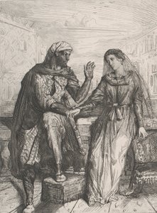 كانت تشكرني: اللوحة 2 من قانون عطيل 1 ، المشهد 3 ، 1844. بواسطة تيودور شاسريو
