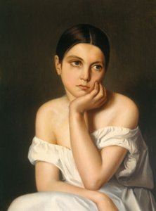 فتاة صغيرة (كآبة)، 1833-1835 تقريباً (زيت على ورق مقوى) بواسطة تيودور شاسريو
