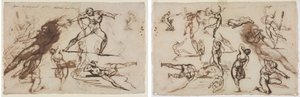 جيريكولت - صحيفة من الرسومات التخطيطية (الوجه) صحيفة من الرسومات التخطيطية (الظهر)، 1819 بواسطة ثيودور جيريكولت