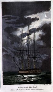 نائم عند رأس الصاري ، لوحة من "مغامرات جوني نيوكوم في البحرية" لجون ميتفورد (1782-1831) نقشها و. ريد بواسطة توماس (بعد) رولاندسون