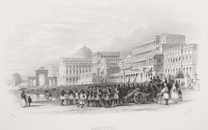 كالكوتا ، ال Esplanade ، نقشها E. Radclyffe ، من "معرض الصور التاريخية" ، تم نشره عام 1880 بواسطة توماس ألوم
