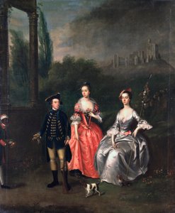 صورة الكابتن فينويك وزوجته إيزابيلا أوردي وشقيقته آن ، c.1746