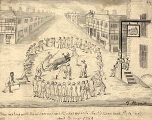طعم الدب ، مانشستر ، 1819 (قلم وحبر وغسل على ورق)