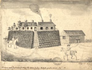 Old Dye House and Dye House ، مانشستر ، 1819 (قلم وحبر وغسل على ورق)