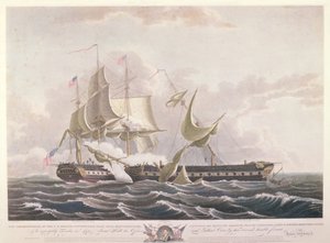 المعركة بين دستور USS و HMS Guerriere بواسطة توماس بيرش
