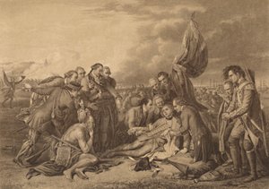 وفاة الجنرال وولف على مرتفعات إبراهيم ، كيبيك ، 13 سبتمبر 1759 ، 1886 بواسطة توماس براون