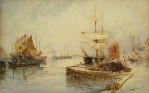 مدخل جوديكا فينيسيا حوالي عام 1870 (قلم رصاص وألوان مائية) بواسطة توماس بوش هاردي