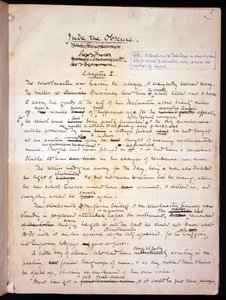 مس 1-1911 ، ص 1 صفحة من "جود الغامض" ، ج 1894 (حبر على ورق) بواسطة توماس بوش هاردي