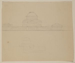 ارتفاع منزل ولاية أوهايو ، c.1838 (قلم رصاص جرافيت على ورق نسج بيج) بواسطة توماس كول