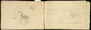 Hoosick أو Saddle Mountain and Lake بالقرب Pittsfield ، c.1832 (قلم رصاص من الجرافيت على ورق منسوج من البيض) (انظر أيضًا 3514873) بواسطة توماس كول