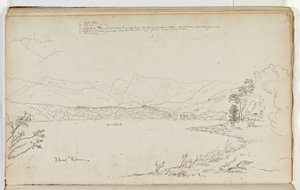 رأس ويندرمير ، مقاطعة ليك ، إنجلترا ، 1829 (قلم وحبر فوق قلم رصاص على ورق) بواسطة توماس كول