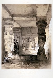 "Kannari، Interior of a Small Vihara"، India، 1845