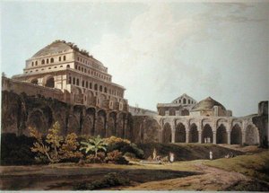 جزء من القصر ، مادورا ، اللوحة الثالثة عشر من "المشهد الشرقي" ، نُشرت عام 1797 (مائي ملون) بواسطة توماس دانييل